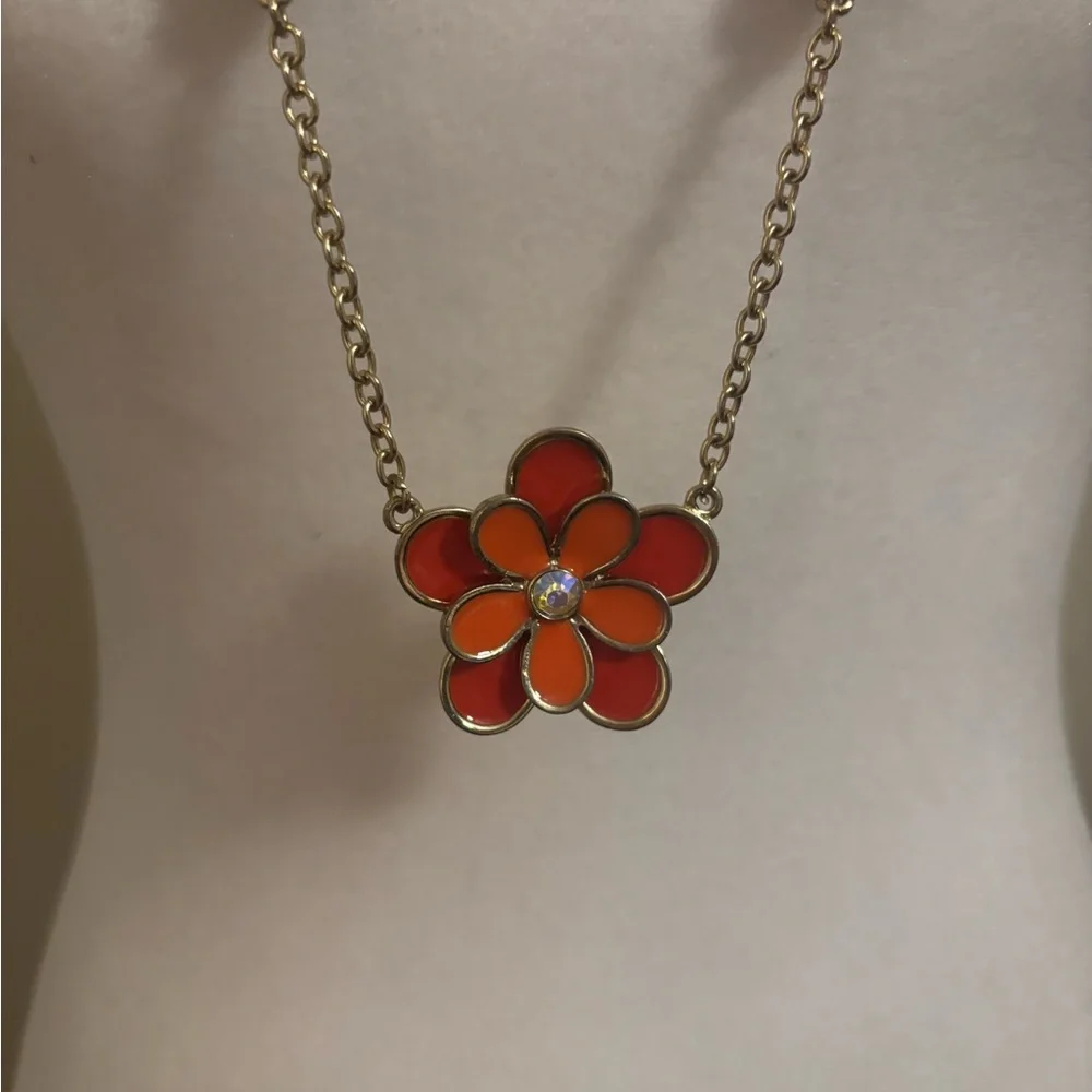 Floral orange Necklace